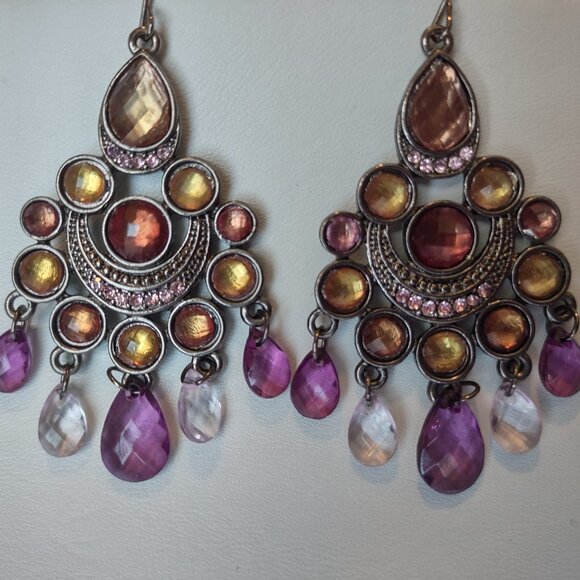 Vintage costume oriental boho earrings - Picture 4 of 4